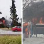 Θεσσαλονίκη: Κάηκε ολοσχερώς λεωφορείο των ΚΤΕΛ ενώ εκτελούσε δρομολόγιο