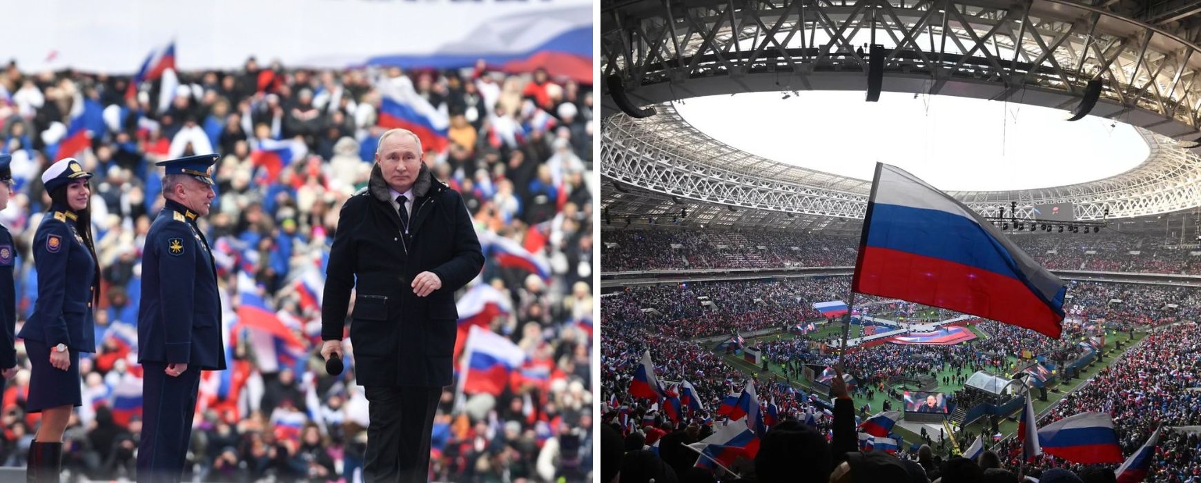 Φιέστα Πούτιν για τους Ρώσους στρατιώτες σε στάδιο της Μόσχας στους -15 βαθμούς Κελσίου – «Όταν είμαστε μαζί, δεν έχουμε ίσους»