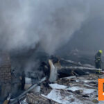Κατάστημα στις φλόγες έπειτα από εκρήξεις στο Κίεβο