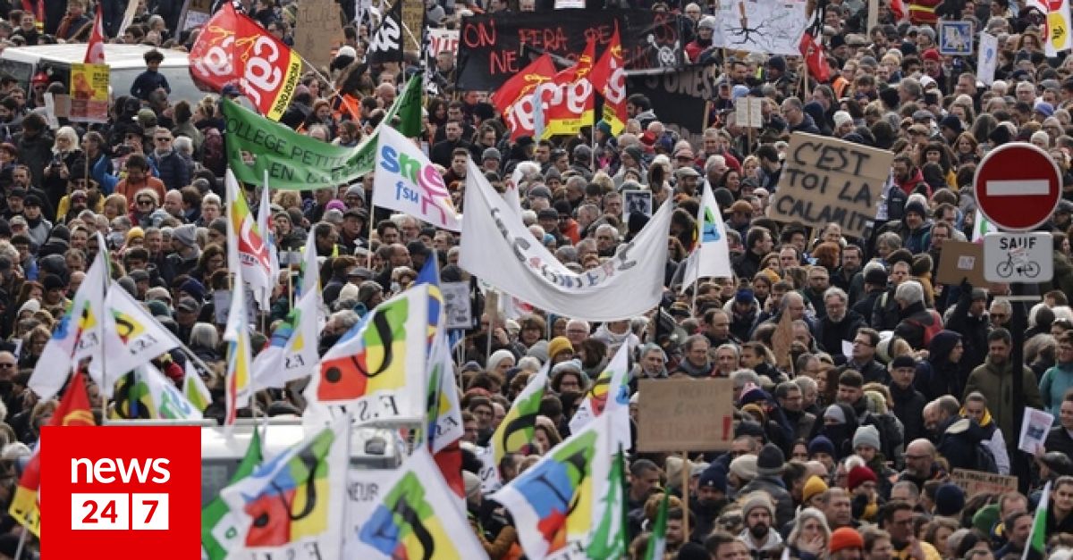 "Παραλύει" η Γαλλία από τις απεργίες - Μεγαλειώδεις διαδηλώσεις ενάντια στη μεταρρύθμιση Μακρόν για το συνταξιοδοτικό