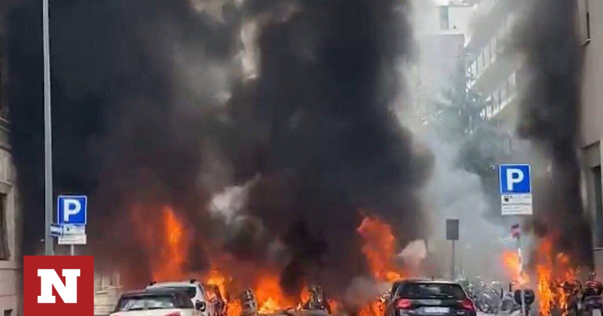 Ιταλία: Έκρηξη στο Μιλάνο - Βίντεο ντοκουμέντο με αυτοκίνητα να τυλίγονται στις φλόγες