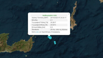 Δύο σεισμοί 4.1 Ρίχτερ ανοιχτά της Κάσσου το πρωί