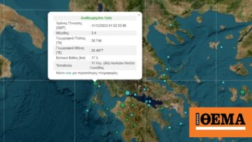Σεισμός 3,4 Ρίχτερ στη Λευκάδα